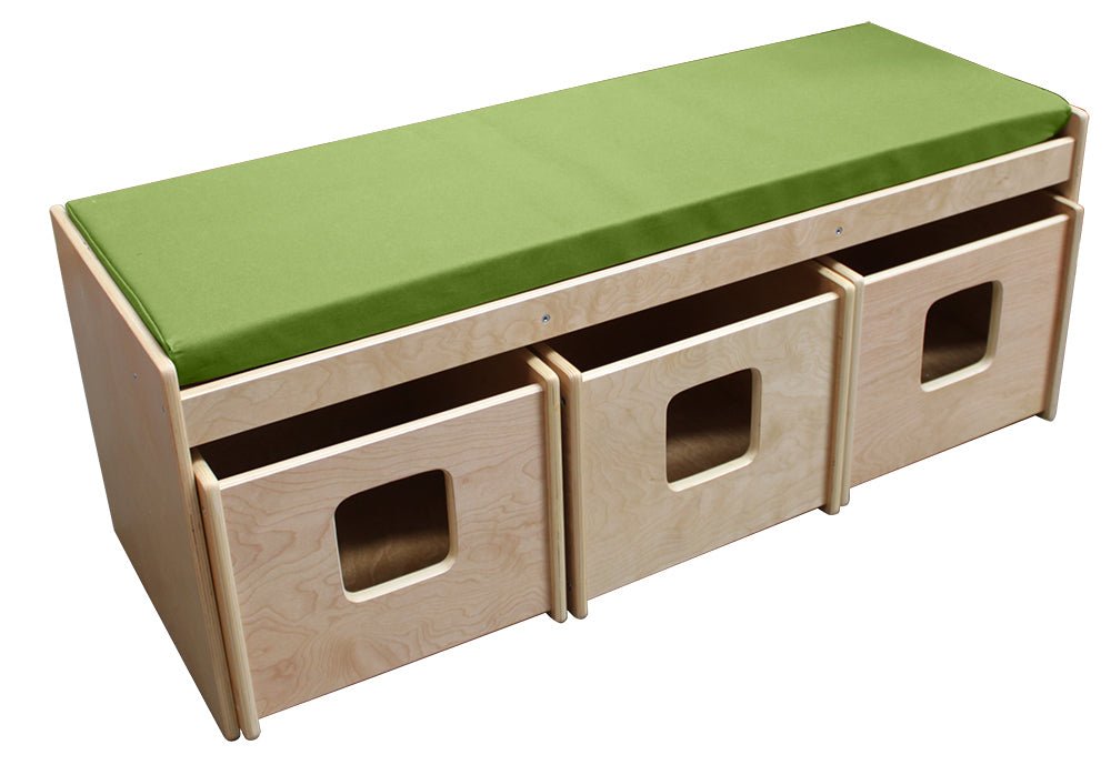 BILLY KIDZ | SOFA BENCH WITH 3 STORAGE BINS - AVOCADO by BILLY KIDZ - The Playful Collective