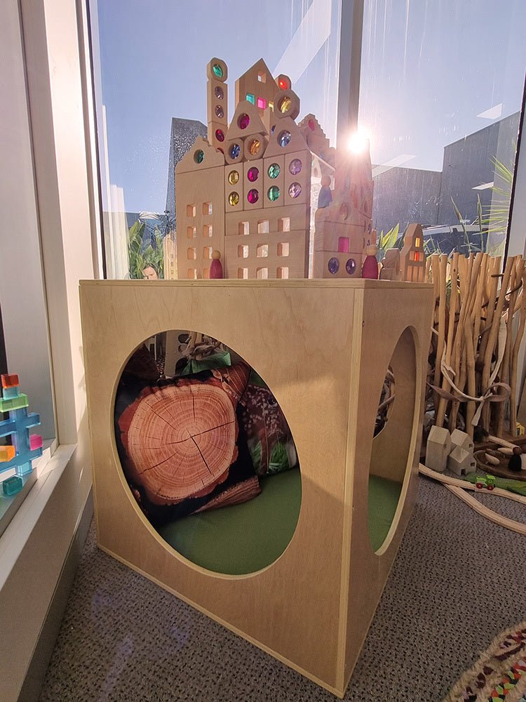 BILLY KIDZ | WOODEN PLAY HOUSE CUBE WITH MIRRORS & CUSHION by BILLY KIDZ - The Playful Collective