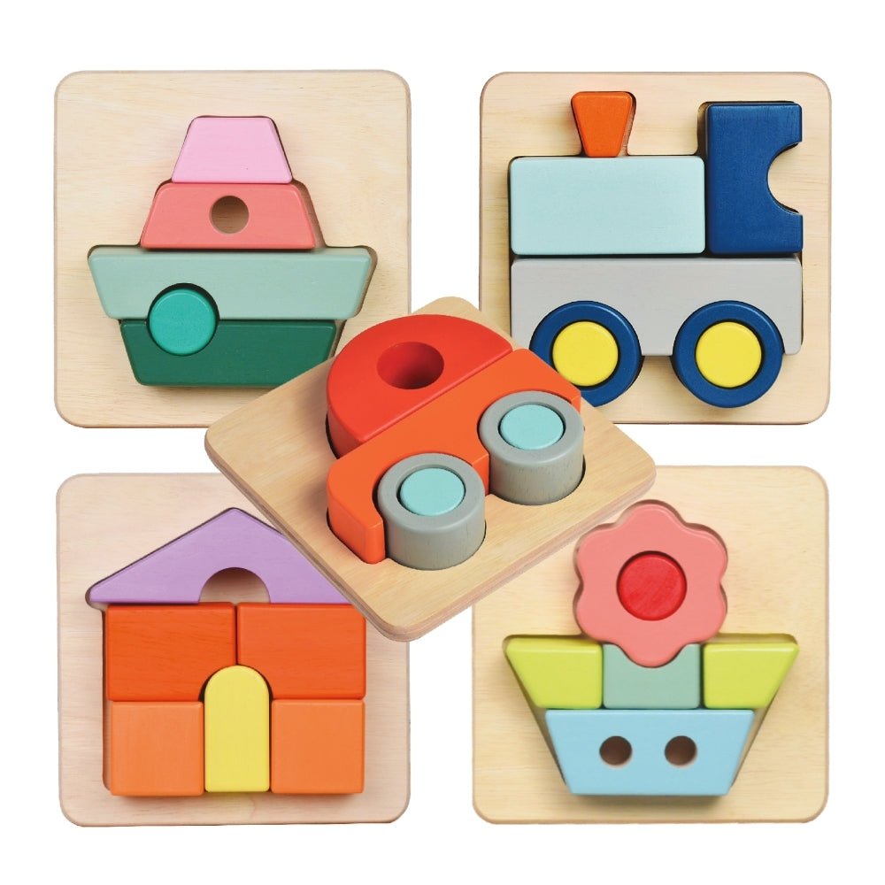 BLUE RIBBON | CHUNKY PASTEL 3D TRAY PUZZLE - SET OF 5 by BLUE RIBBON - The Playful Collective