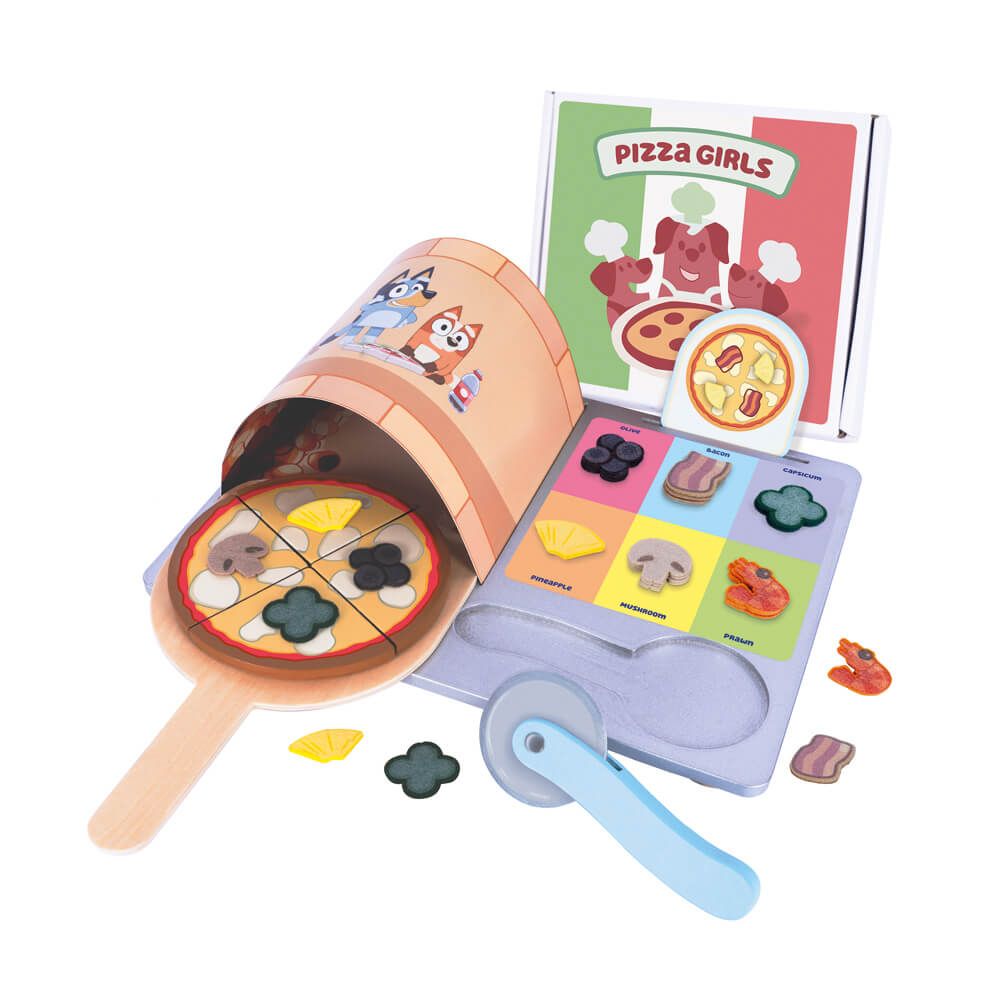 BLUEY | WOODEN PIZZA GIRLS SET by BLUEY - The Playful Collective