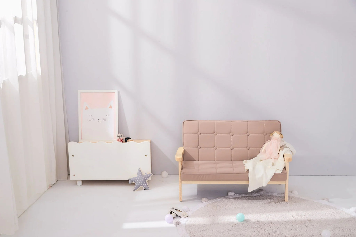 BUNNYTICKLES | 2 SEATER LOUNGE CHAIR - LEATHAIRE SAND Melb Pick Up by BUNNYTICKLES - The Playful Collective