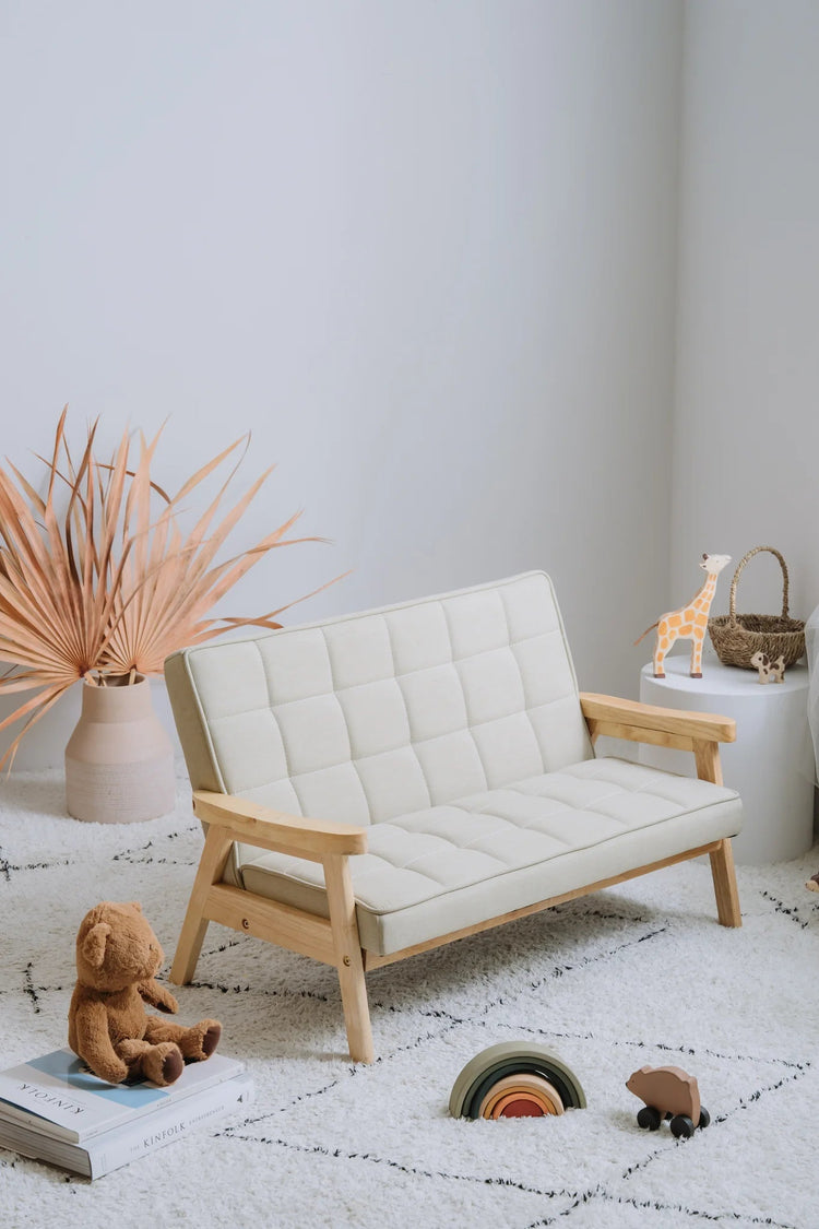 BUNNYTICKLES | 2 SEATER LOUNGE CHAIR - MICROFIBRE OAT Melb Pick Up by BUNNYTICKLES - The Playful Collective