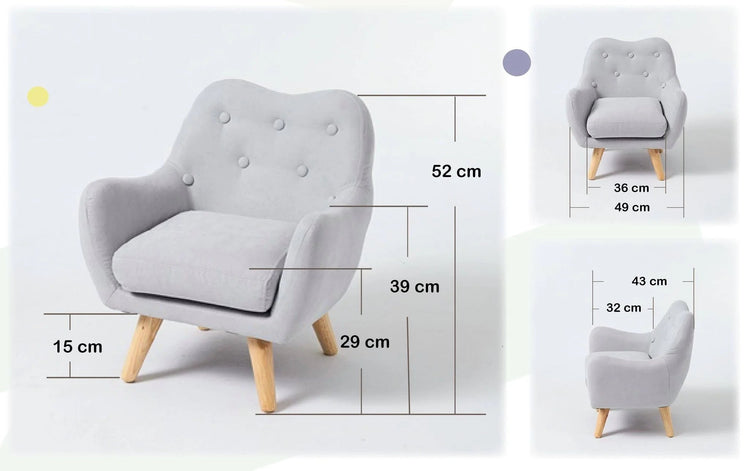 BUNNYTICKLES | KID'S ARM CHAIR - GREY Melb Pick Up by BUNNYTICKLES - The Playful Collective