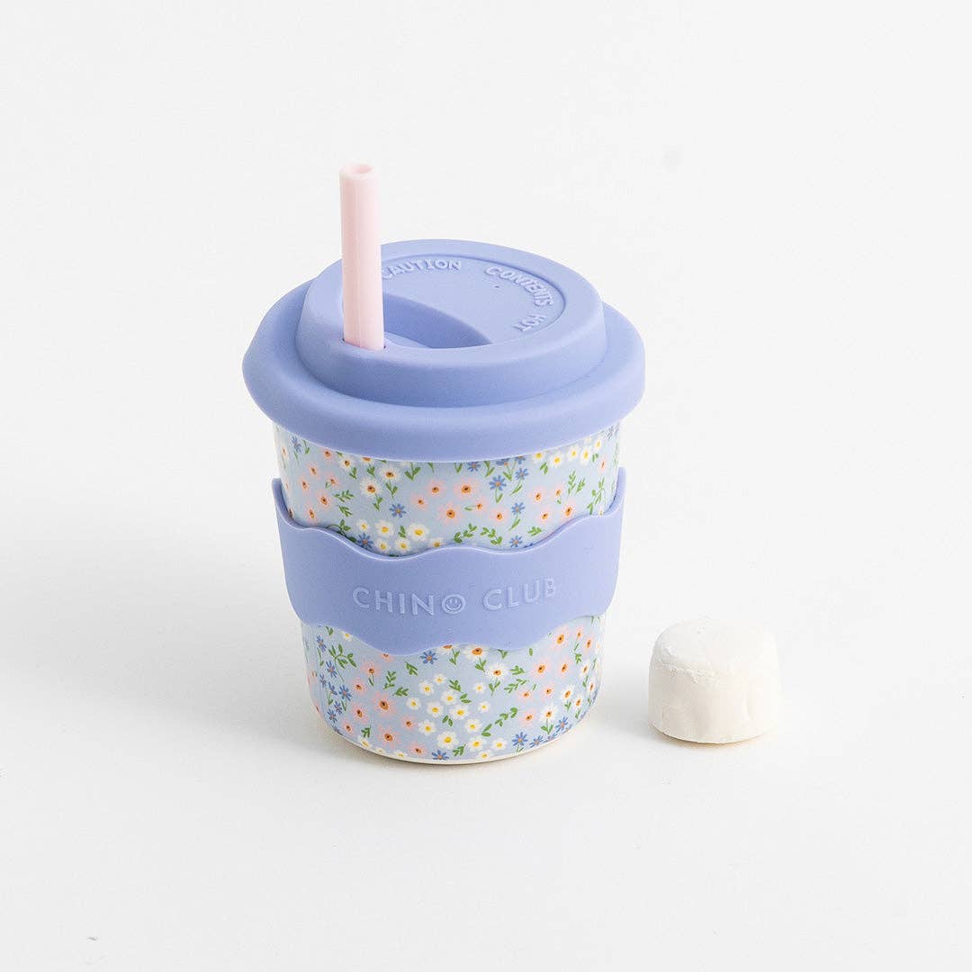 CHINO CLUB | BLUE FLORAL KIDS KEEP CUP 8OZ by CHINO CLUB - The Playful Collective