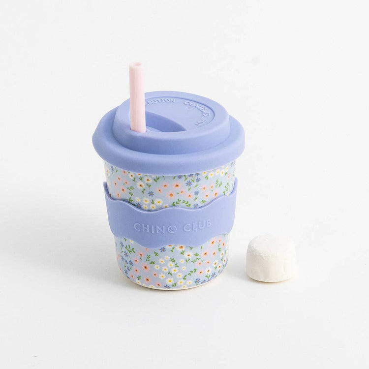CHINO CLUB | BLUE FLORAL KIDS KEEP CUP 8OZ by CHINO CLUB - The Playful Collective