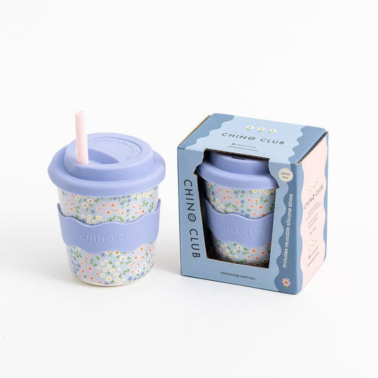 CHINO CLUB | BLUE FLORAL KIDS KEEP CUP 8OZ by CHINO CLUB - The Playful Collective