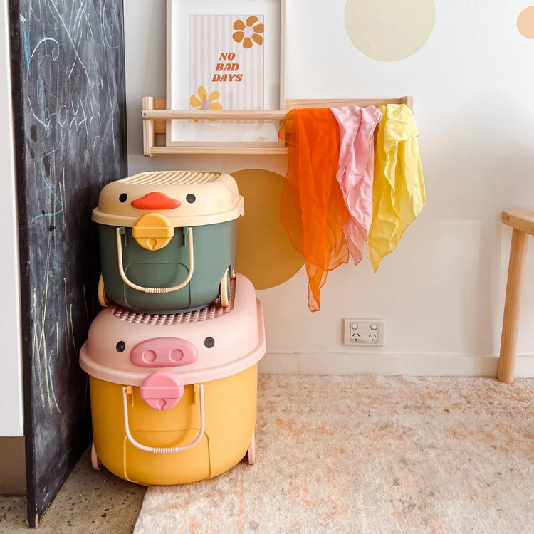 COWRIE & CONCH | RIDE A LONG STORAGE - DUCK MediumGreen & Yellow by COWRIE & CONCH - The Playful Collective