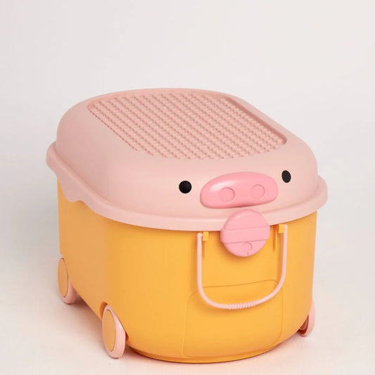 COWRIE & CONCH | RIDE A LONG STORAGE - PIG MediumYellow & Pink by COWRIE & CONCH - The Playful Collective