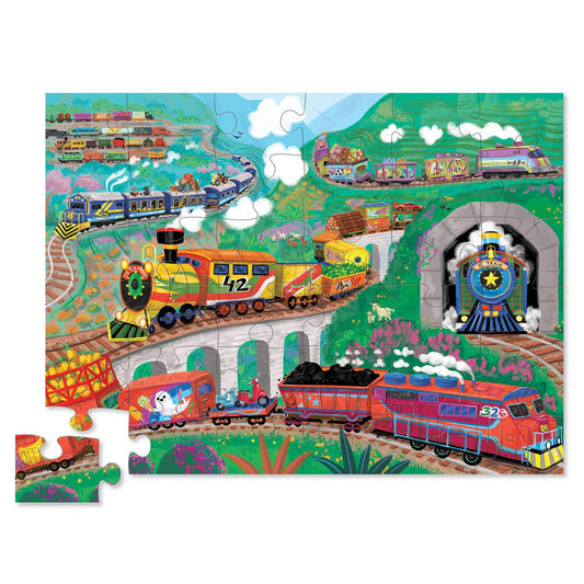 CROCODILE CREEK | CLASSIC FLOOR PUZZLE 36 PIECE - ALL ABOARD (FOIL STAMPED) by CROCODILE CREEK - The Playful Collective