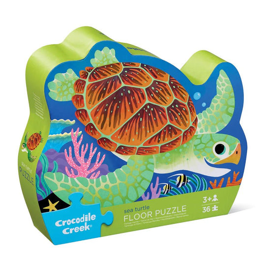 CROCODILE CREEK | CLASSIC FLOOR PUZZLE 36 PIECE - SEA TURTLE (FOIL STAMPED) by CROCODILE CREEK - The Playful Collective