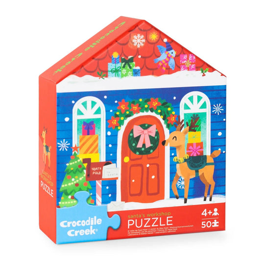 CROCODILE CREEK | FLAT HOUSE PUZZLE 50 PIECE - SANTA'S WORKSHOP by CROCODILE CREEK - The Playful Collective