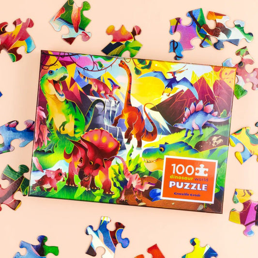 CROCODILE CREEK | HOLOGRAPHIC PUZZLE 100PC - DINOSAUR WORLD by CROCODILE CREEK - The Playful Collective