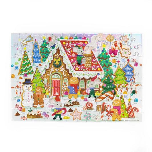 CROCODILE CREEK | HOLOGRAPHIC TUBE PUZZLE 100PC - GINGERBREAD HOUSE by CROCODILE CREEK - The Playful Collective