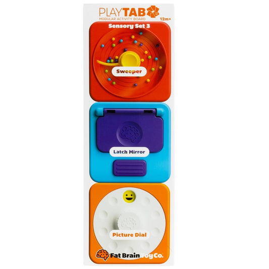 FAT BRAIN TOYS | PLAYTAB SENSORY SET 3B (LATCH MIRROR, PICTURE & SWEEPER TILES) by FAT BRAIN TOYS - The Playful Collective