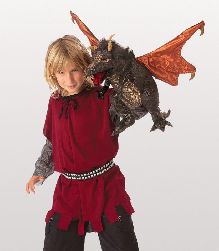 FOLKMANIS PUPPETS | BLACK DRAGON PUPPET by FOLKMANIS PUPPETS - The Playful Collective