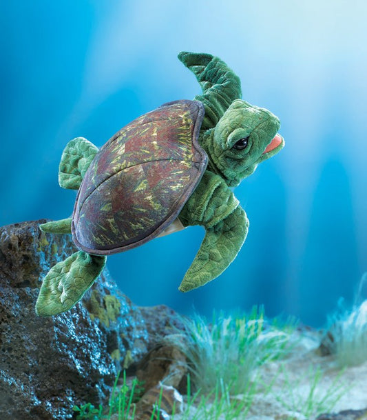 FOLKMANIS PUPPETS | GREEN SEA TURTLE HAND PUPPET by FOLKMANIS PUPPETS - The Playful Collective
