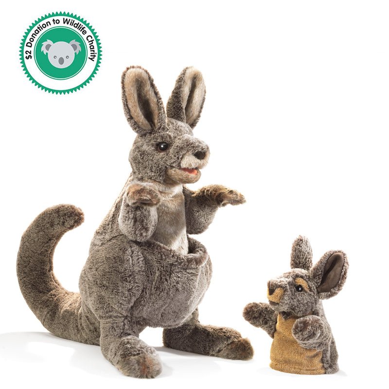 Kangaroo with Joey Puppet by Folkmanis Puppets | The Playful Collective