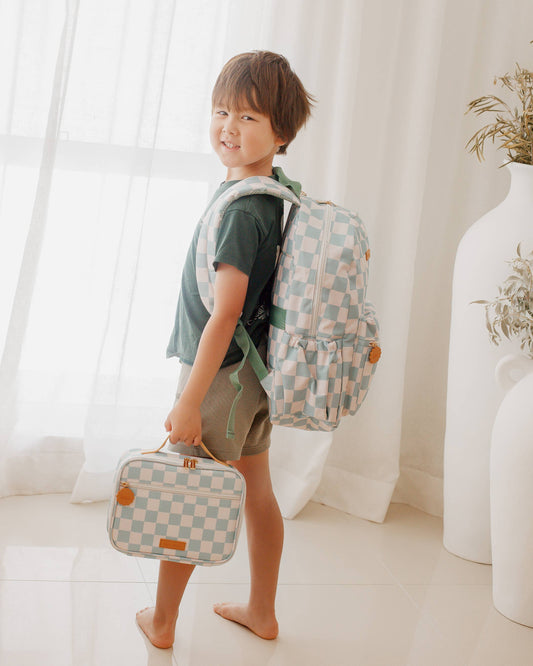 FOX & FALLOW | BACKPACK - SAGE CHECK *PRE - ORDER* by FOX & FALLOW - The Playful Collective