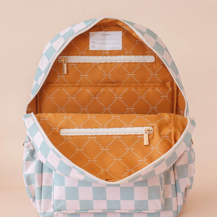 FOX & FALLOW | BACKPACK - SAGE CHECK *PRE - ORDER* by FOX & FALLOW - The Playful Collective