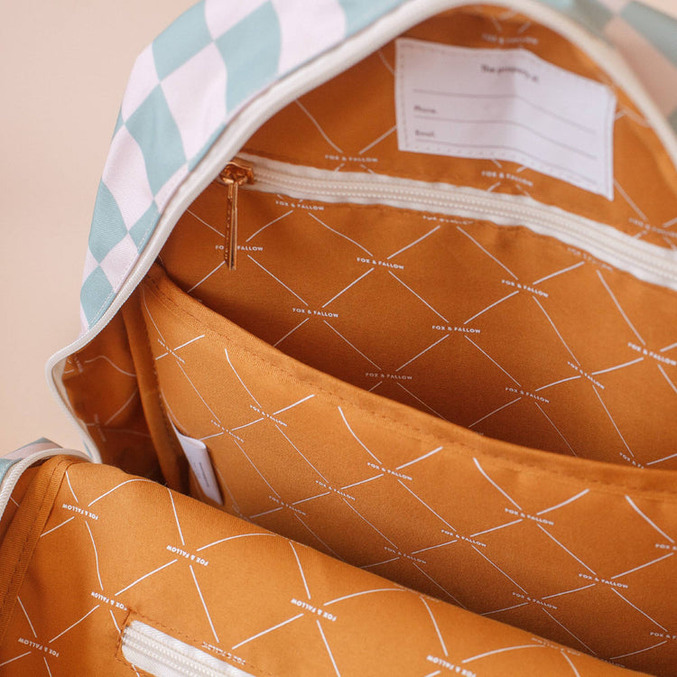 FOX & FALLOW | BACKPACK - SAGE CHECK *PRE - ORDER* by FOX & FALLOW - The Playful Collective