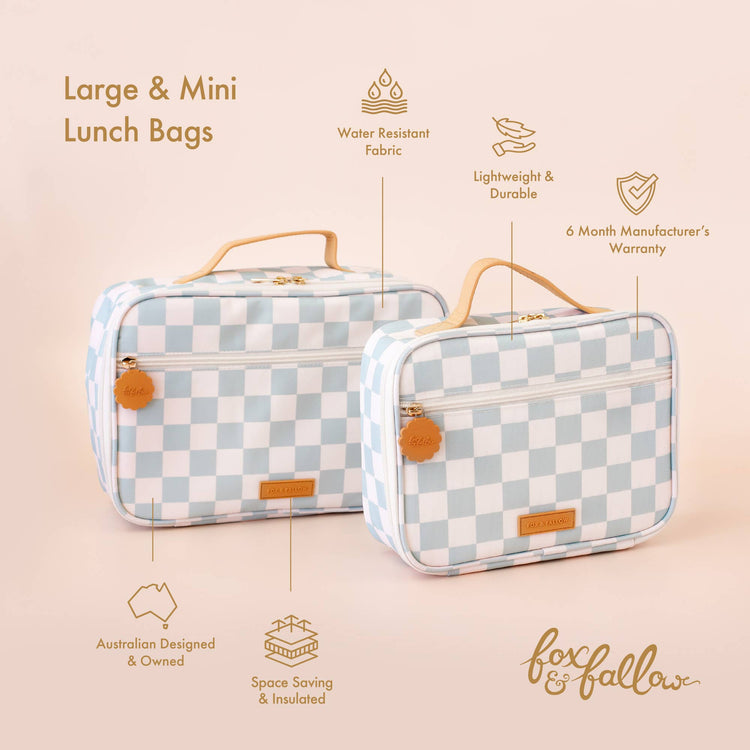 FOX & FALLOW | LUNCH BAG - SAGE CHECK *PRE - ORDER* by FOX & FALLOW - The Playful Collective