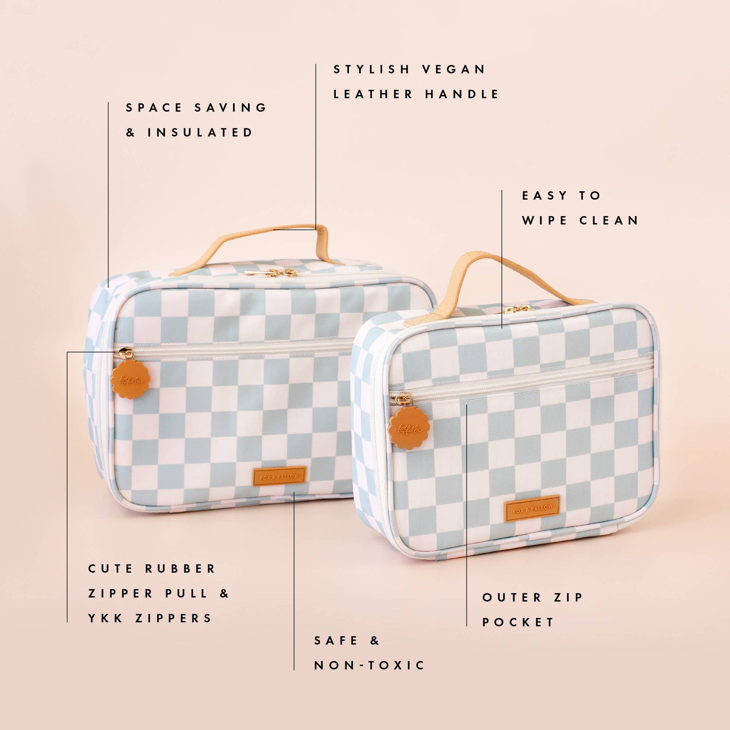 FOX & FALLOW | LUNCH BAG - SAGE CHECK *PRE - ORDER* by FOX & FALLOW - The Playful Collective