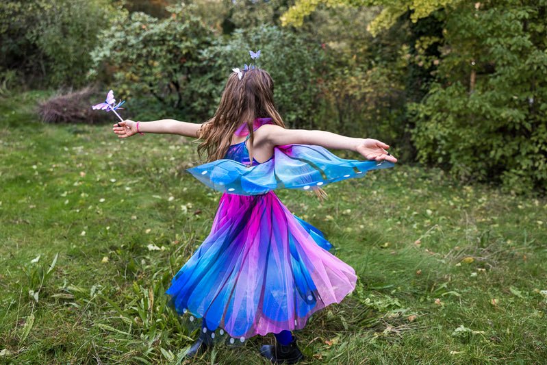 GREAT PRETENDERS | BLUE BUTTERFLY TWIRL DRESS WITH WINGS - SIZE 5 - 6 by GREAT PRETENDERS - The Playful Collective