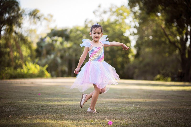 Rainbow Fairy Dress & Wings - Size 5-6 by Great Pretenders | The Playful Collective Rainbow Fairy Dress & Wings - Size 5-6 by Great Pretenders | The Playful Collective