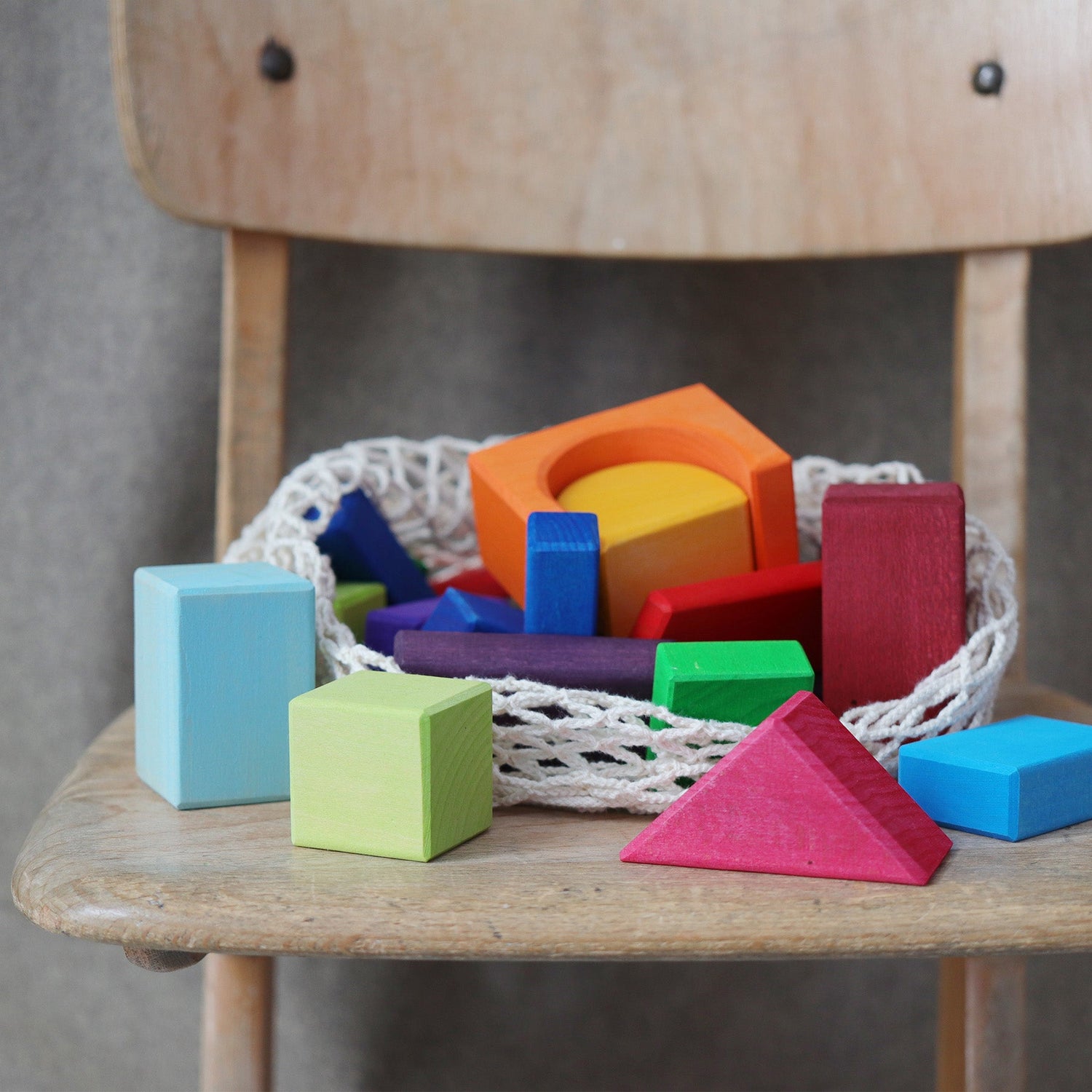 GRIMM'S | BLOCKS GEOMETRIC COLOURED 30 PIECES *PRE - ORDER* by GRIMM'S WOODEN TOYS - The Playful Collective