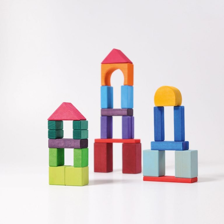 GRIMM'S | BLOCKS GEOMETRIC COLOURED 30 PIECES *PRE - ORDER* by GRIMM'S WOODEN TOYS - The Playful Collective