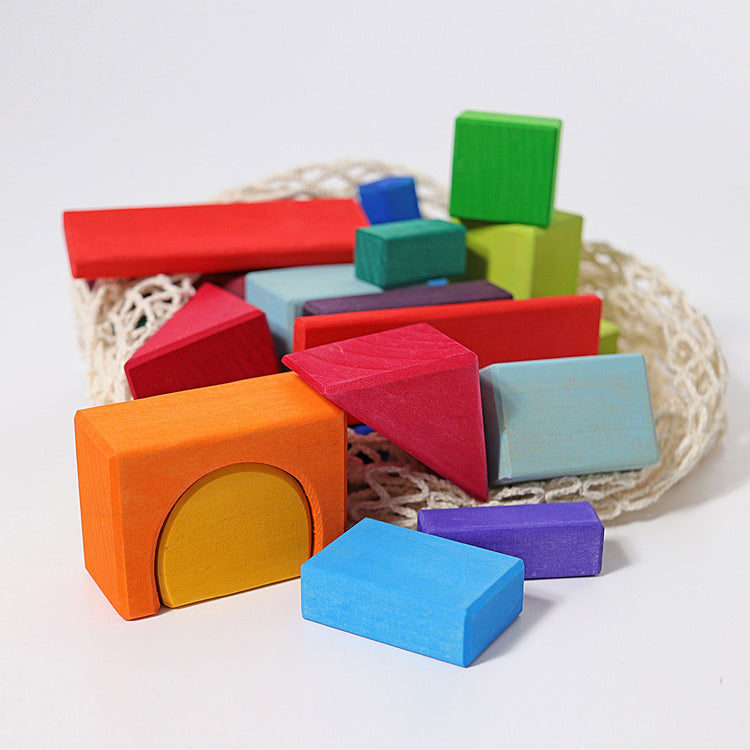 GRIMM'S | BLOCKS GEOMETRIC COLOURED 30 PIECES *PRE - ORDER* by GRIMM'S WOODEN TOYS - The Playful Collective