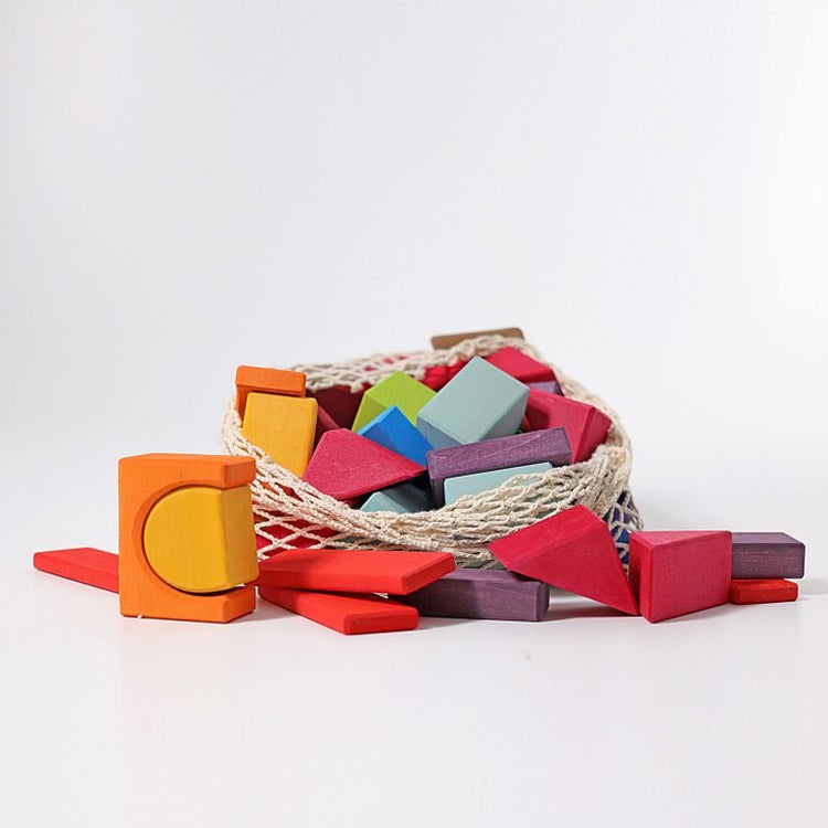 GRIMM'S | BLOCKS GEOMETRIC COLOURED 60 PIECES *PRE - ORDER* by GRIMM'S WOODEN TOYS - The Playful Collective