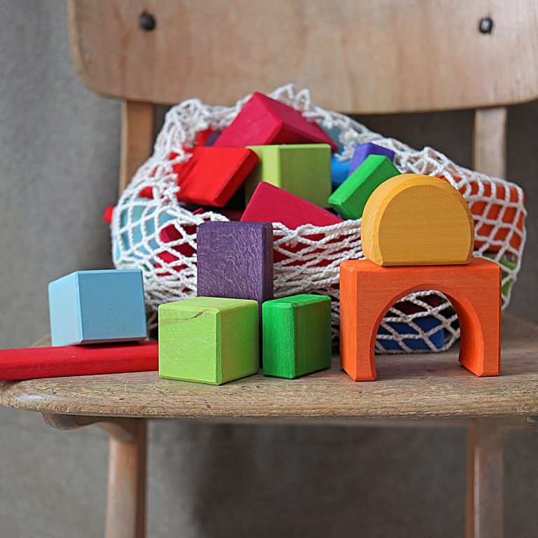 GRIMM'S | BLOCKS GEOMETRIC COLOURED 60 PIECES *PRE - ORDER* by GRIMM'S WOODEN TOYS - The Playful Collective