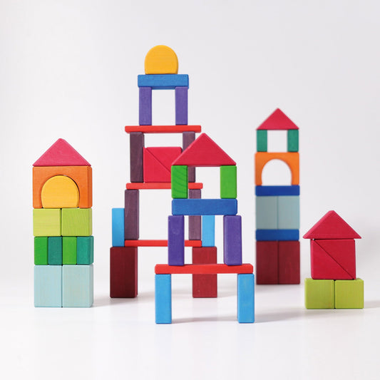 GRIMM'S | BLOCKS GEOMETRIC COLOURED 60 PIECES *PRE - ORDER* by GRIMM'S WOODEN TOYS - The Playful Collective