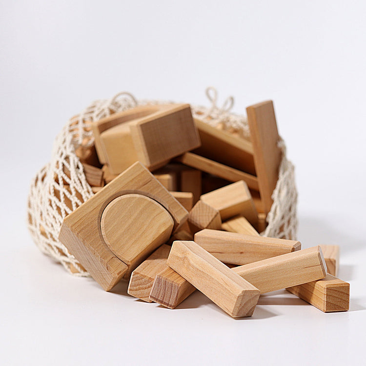 GRIMM'S | BLOCKS GEOMETRIC NATURAL 60 PIECES *PRE - ORDER* by GRIMM'S WOODEN TOYS - The Playful Collective