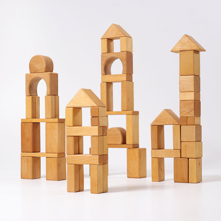 GRIMM'S | BLOCKS GEOMETRIC NATURAL 60 PIECES *PRE - ORDER* by GRIMM'S WOODEN TOYS - The Playful Collective