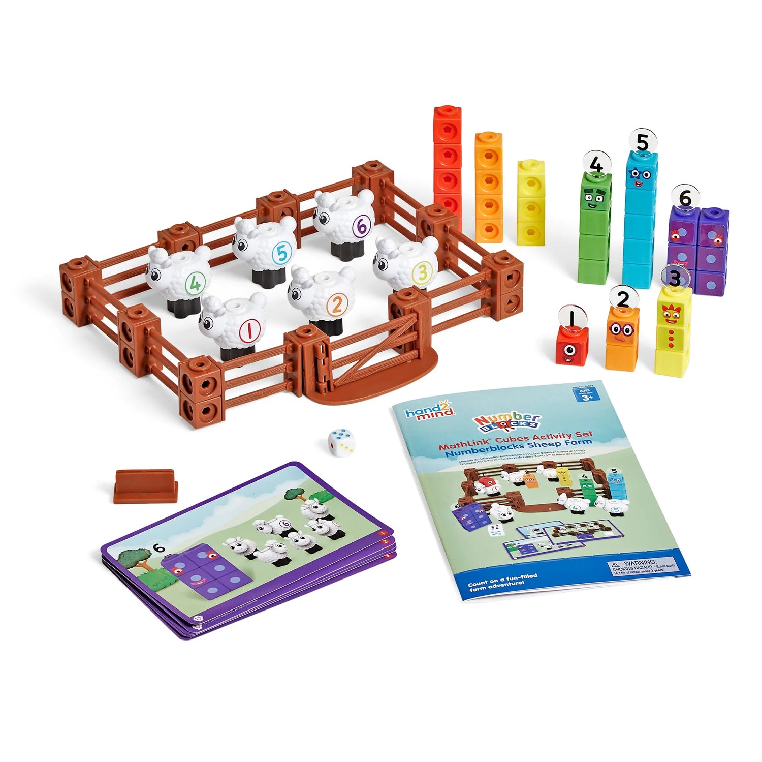 HAND2MIND | NUMBERBLOCKS® MATHLINK® CUBES SHEEP FARM ACTIVITY SET by HAND2MIND - The Playful Collective