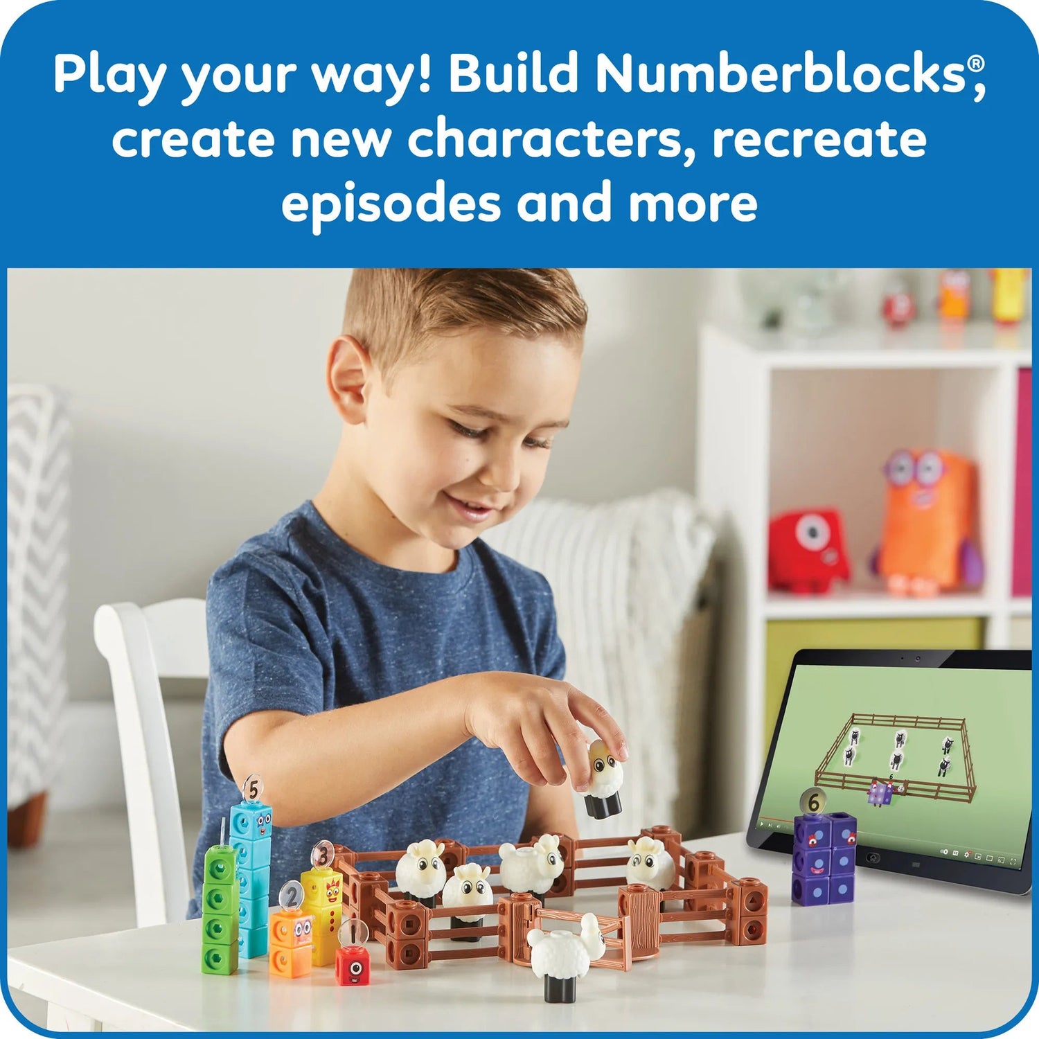 HAND2MIND | NUMBERBLOCKS® MATHLINK® CUBES SHEEP FARM ACTIVITY SET by HAND2MIND - The Playful Collective