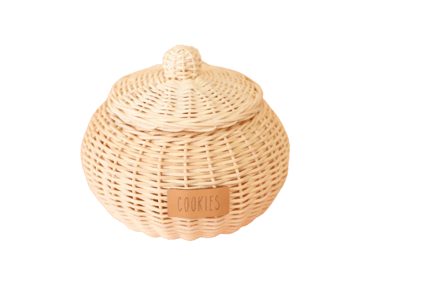 JUNI MOON | RATTAN COOKIE POT Ivory Label by JUNI MOON - The Playful Collective