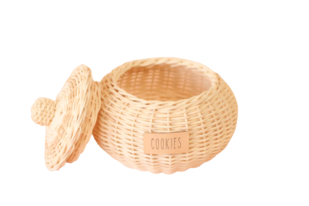 JUNI MOON | RATTAN COOKIE POT Ivory Label by JUNI MOON - The Playful Collective