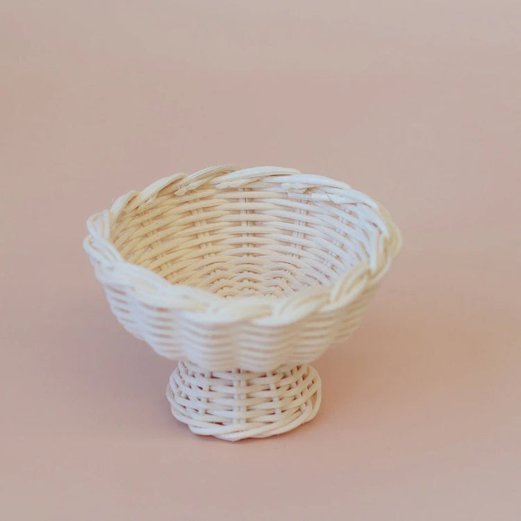 JUNI MOON | RATTAN FOOTED FRAISE BOWL WITH STRAWBERRIES *PRE - ORDER* Large 5 Red Strawberries by JUNI MOON - The Playful Collective