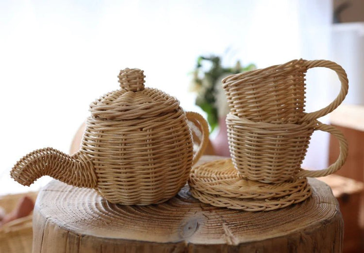 JUNI MOON | RATTAN LITTLE SIPPERS TEA SET (7 PIECE SET) by JUNI MOON - The Playful Collective