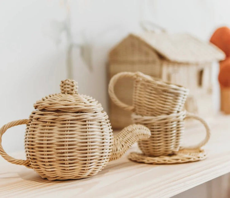 JUNI MOON | RATTAN LITTLE SIPPERS TEA SET (7 PIECE SET) by JUNI MOON - The Playful Collective