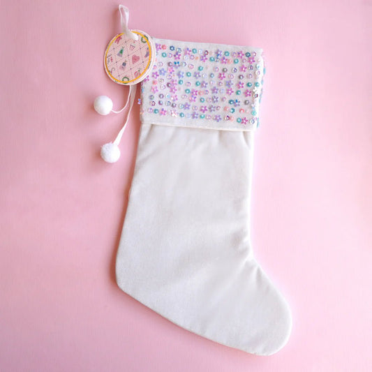 LAUREN HINKLEY | ENCHANTED CHRISTMAS SEQUIN STOCKING - WHITE by LAUREN HINKLEY AUSTRALIA - The Playful Collective