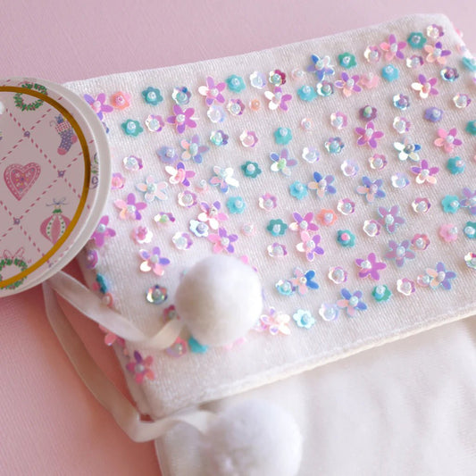 LAUREN HINKLEY | ENCHANTED CHRISTMAS SEQUIN STOCKING - WHITE by LAUREN HINKLEY AUSTRALIA - The Playful Collective