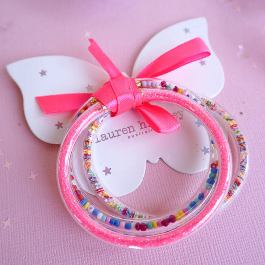 LAUREN HINKLEY | HOT PINK GLITTER ELASTIC BRACELETS by LAUREN HINKLEY AUSTRALIA - The Playful Collective