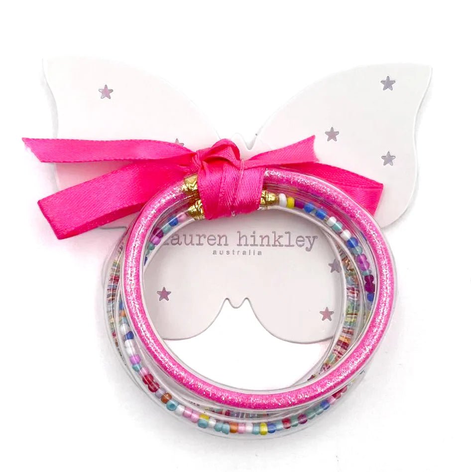 LAUREN HINKLEY | HOT PINK GLITTER ELASTIC BRACELETS by LAUREN HINKLEY AUSTRALIA - The Playful Collective