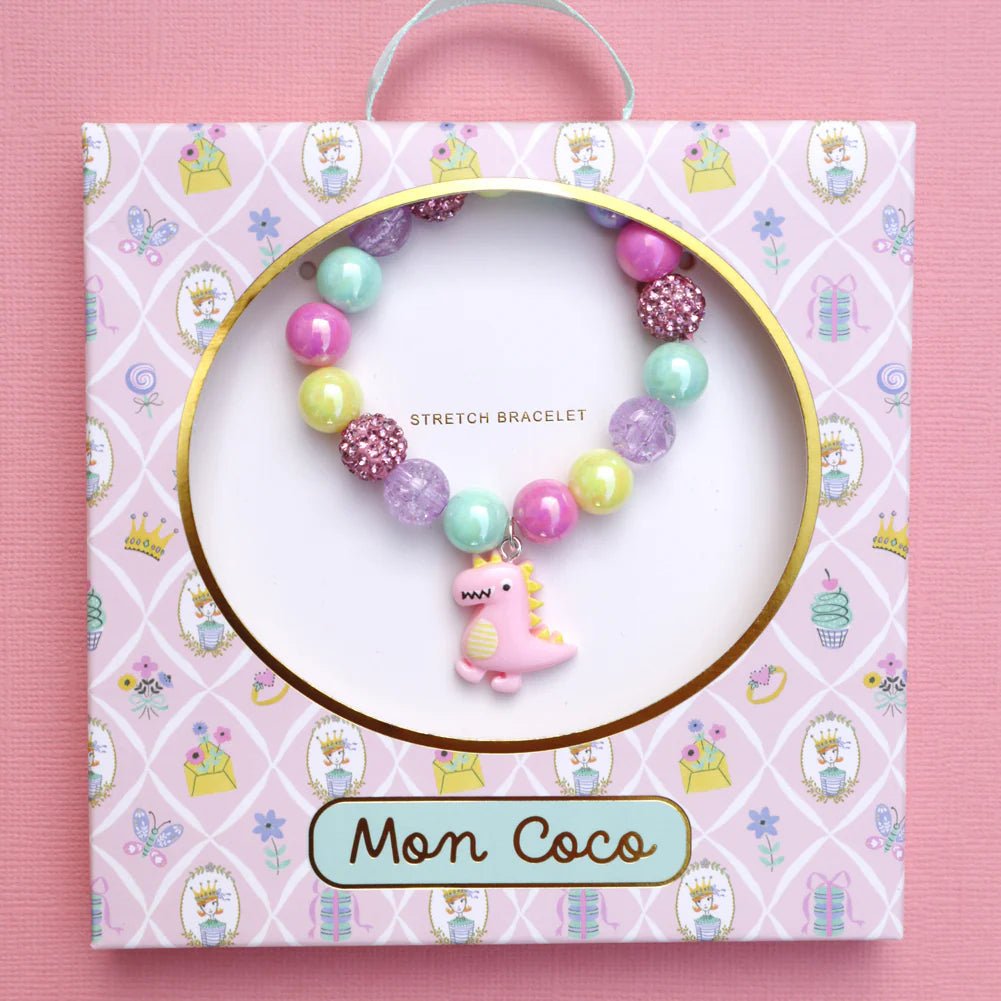 LAUREN HINKLEY | MON COCO PINK DINOSAUR ELASTIC BRACELET by LAUREN HINKLEY AUSTRALIA - The Playful Collective