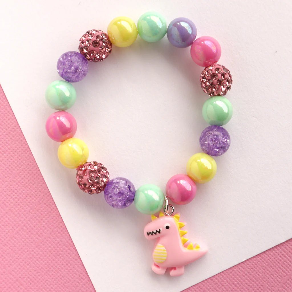 LAUREN HINKLEY | MON COCO PINK DINOSAUR ELASTIC BRACELET by LAUREN HINKLEY AUSTRALIA - The Playful Collective