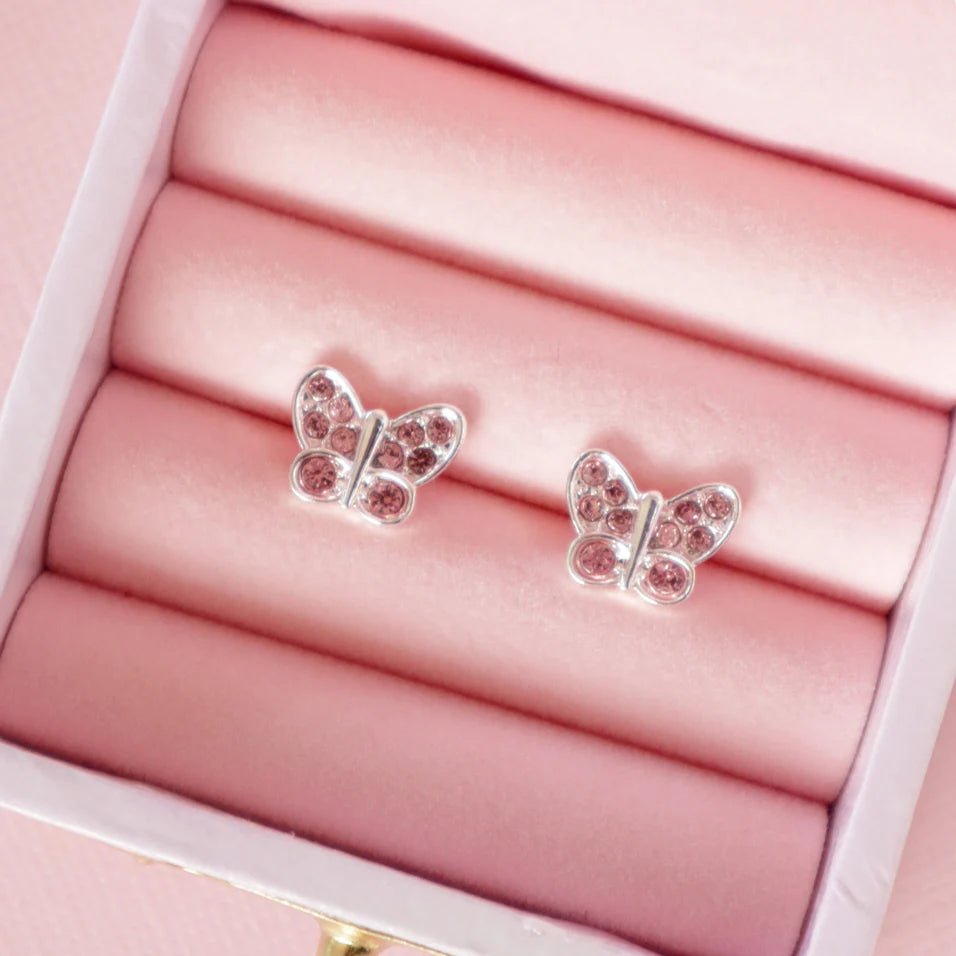 LAUREN HINKLEY | PINK CRYSTAL BUTTERFLY EARRINGS WITH FAIRY MAGIC TRINKET BOX by LAUREN HINKLEY AUSTRALIA - The Playful Collective